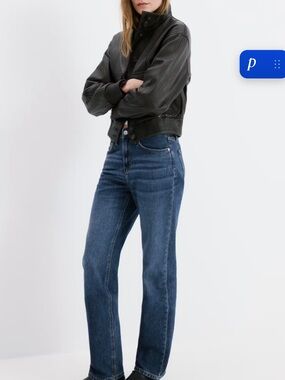 Mango Straight-Leg Jeans in Deep Blue Wash